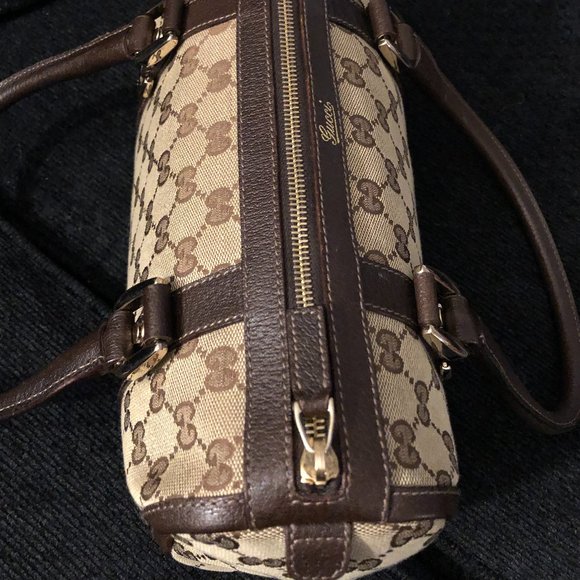 100% AUTHENTIC GUCCI ABBEY GG CANVAS BOSTON BAG - Picture 8 of 16